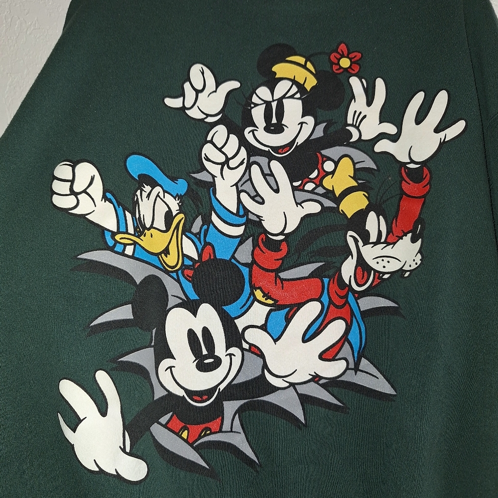 Mickey & Co 90s Mickey Mouse And Friends Green Pullover XL VINTAGE Made USA - Picture 3 of 6